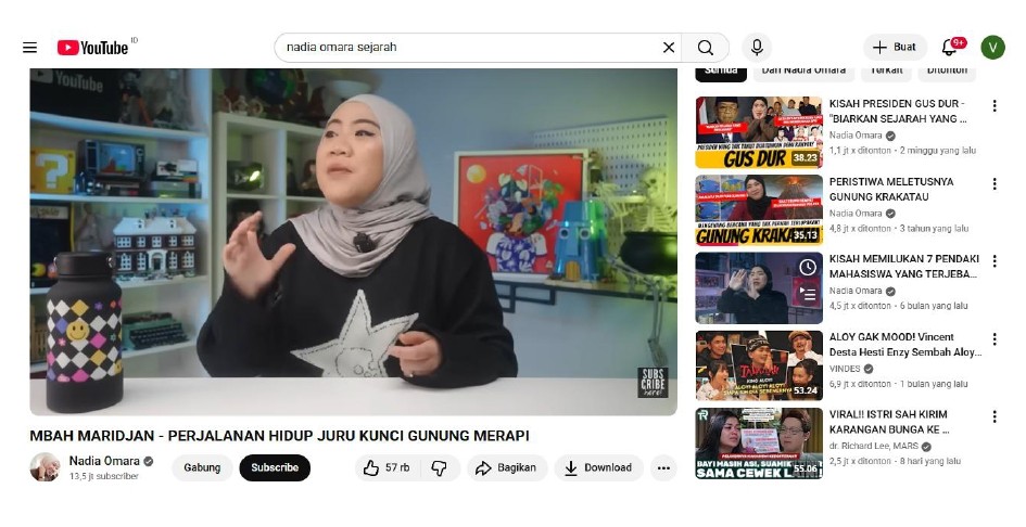 Inovasi Belajar Sejarah di Era Digital: Menyimak Cerita dari Kanal Nadia Omara