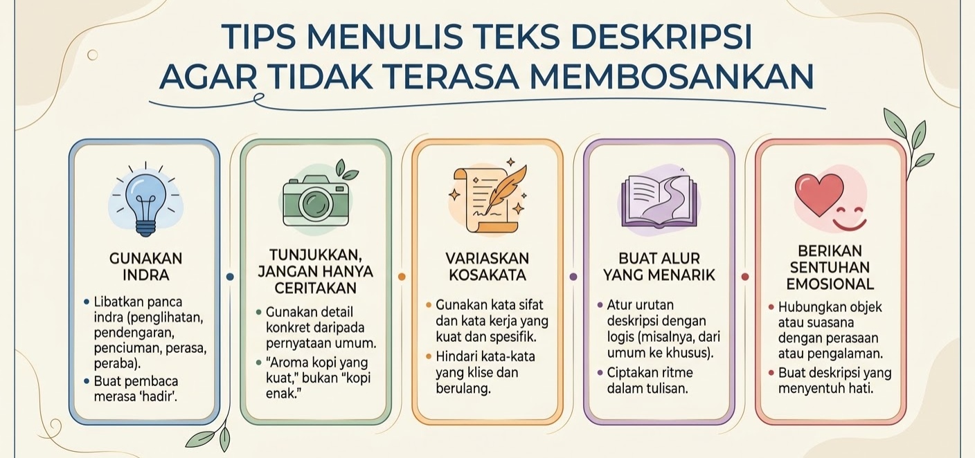 Tips Menulis Teks Deskripsi agar Tidak Terasa Membosankan