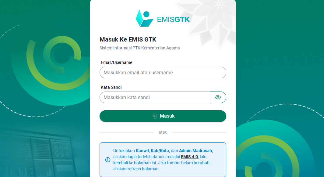 AKGTK 2026 Wajib Diikuti, Guru Madrasah Bisa Cek Username dan Password di EMIS GTK
