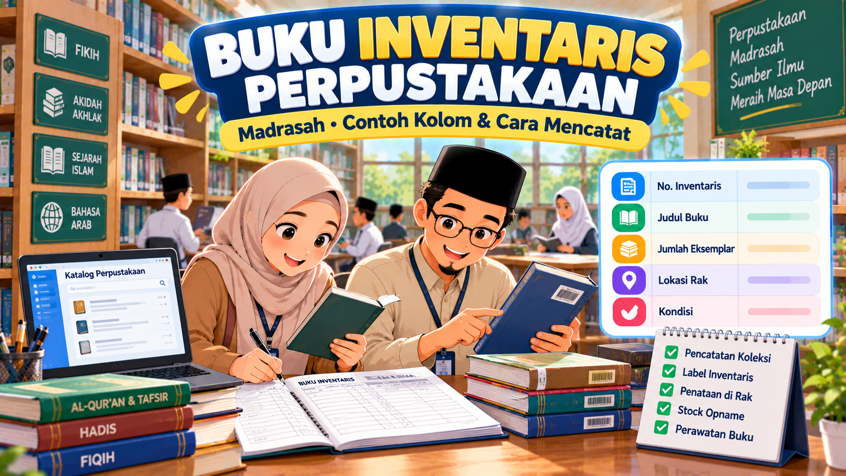 Contoh Buku Inventaris Perpustakaan Madrasah agar Koleksi Tidak Mudah Hilang