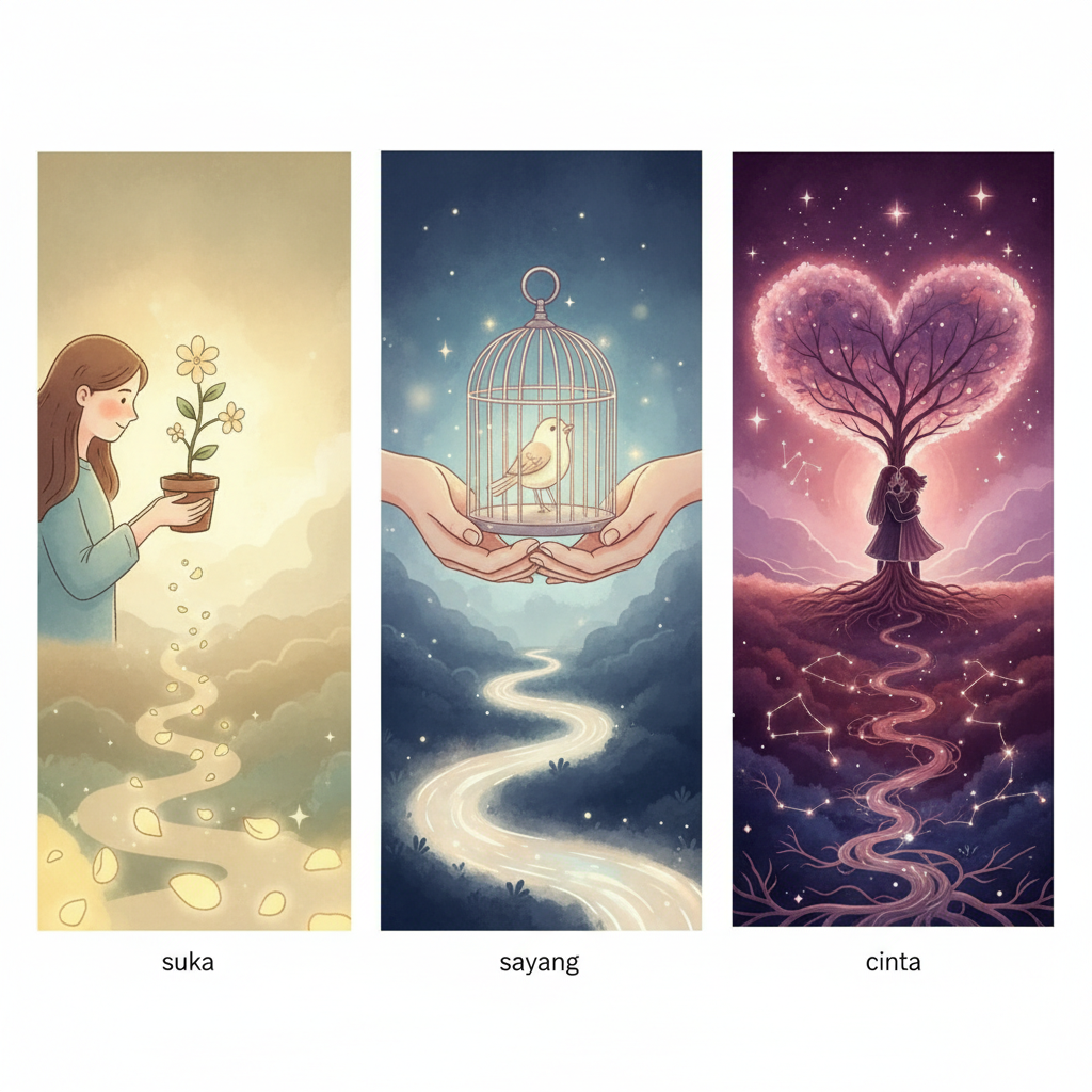 Perbedaan Suka, Sayang, dan Cinta: Rasa yang Terlihat Sama, Tapi Tak Pernah Serupa