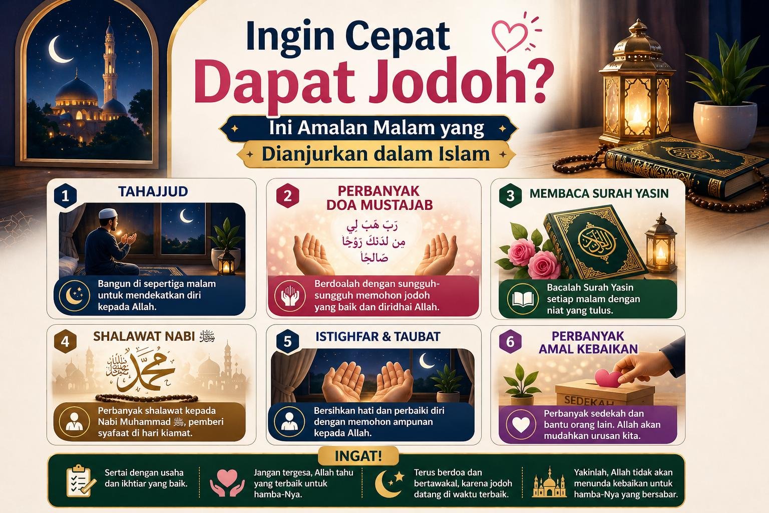 Ingin Cepat Dapat Jodoh? Ini Amalan Malam yang Dianjurkan dalam Islam