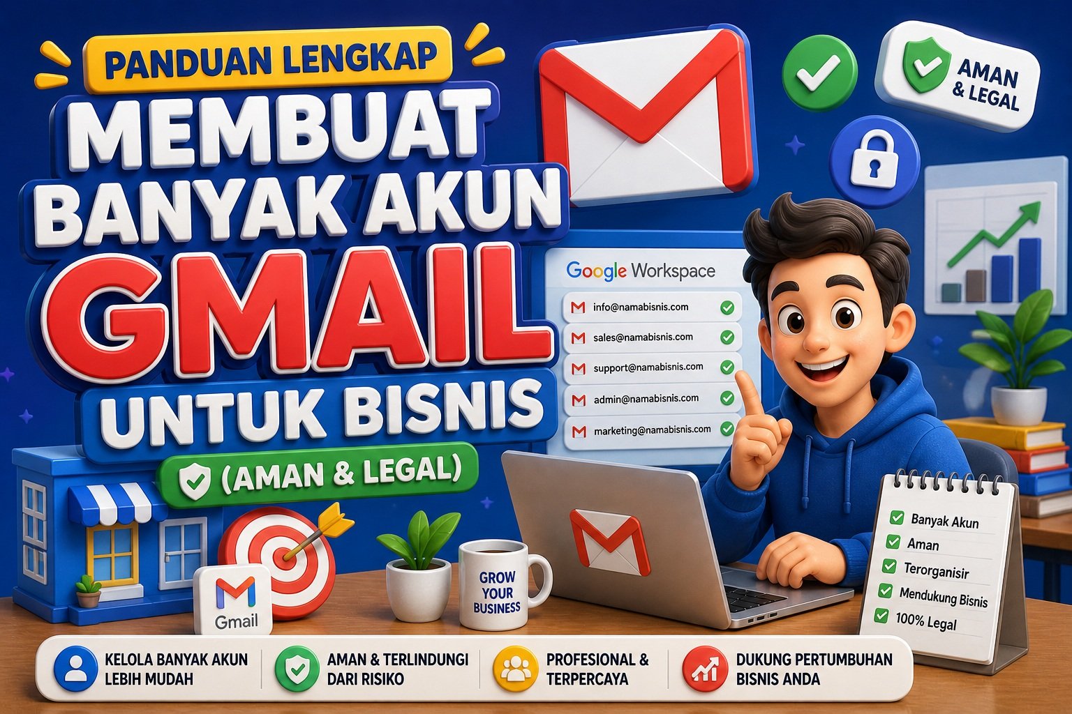 Panduan Lengkap Membuat Banyak Akun Gmail untuk Bisnis (Aman & Legal)