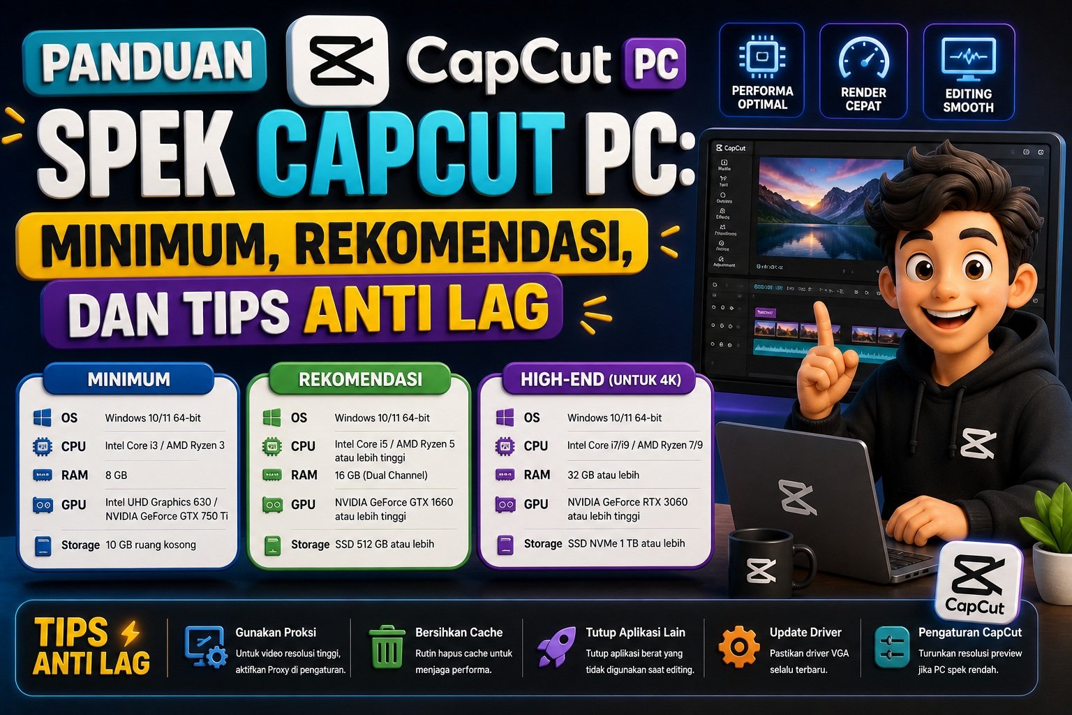 Panduan Spek CapCut PC: Minimum, Rekomendasi, dan Tips Anti Lag