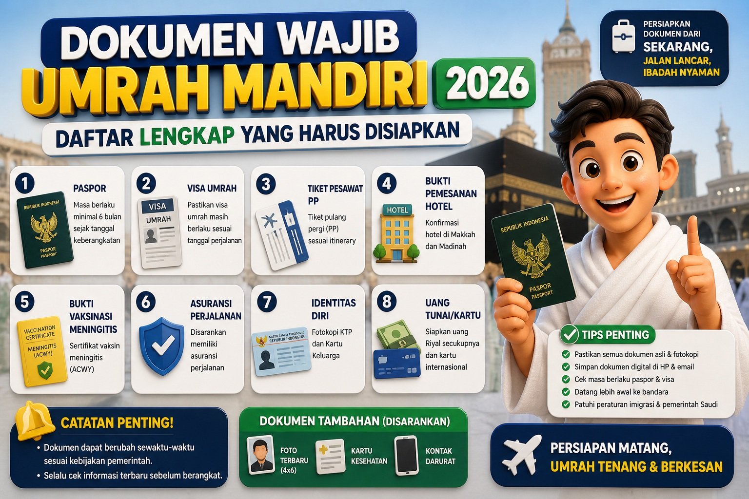 Dokumen Wajib Umrah Mandiri 2026: Daftar Lengkap yang Harus Disiapkan