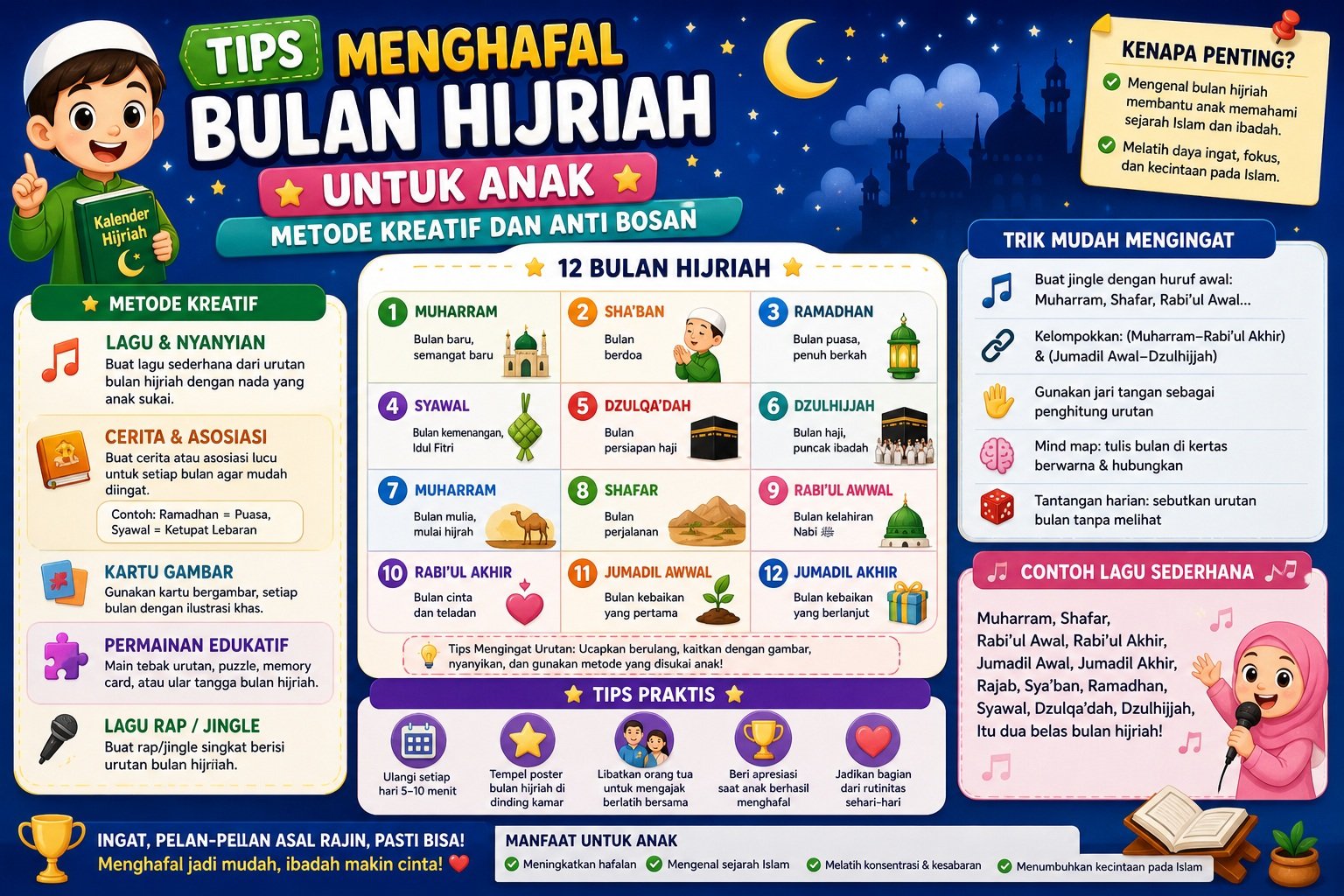 Tips Menghafal Bulan Hijriah untuk Anak: Metode Kreatif dan Anti Bosan