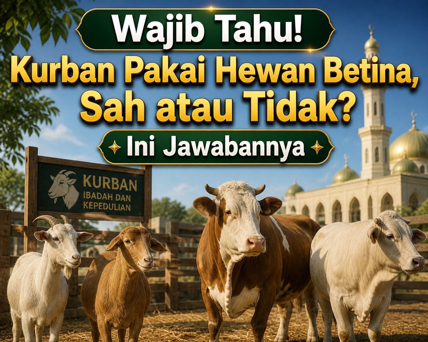 Wajib Tahu! Kurban Pakai Hewan Betina, Sah atau Tidak? Ini Jawabannya