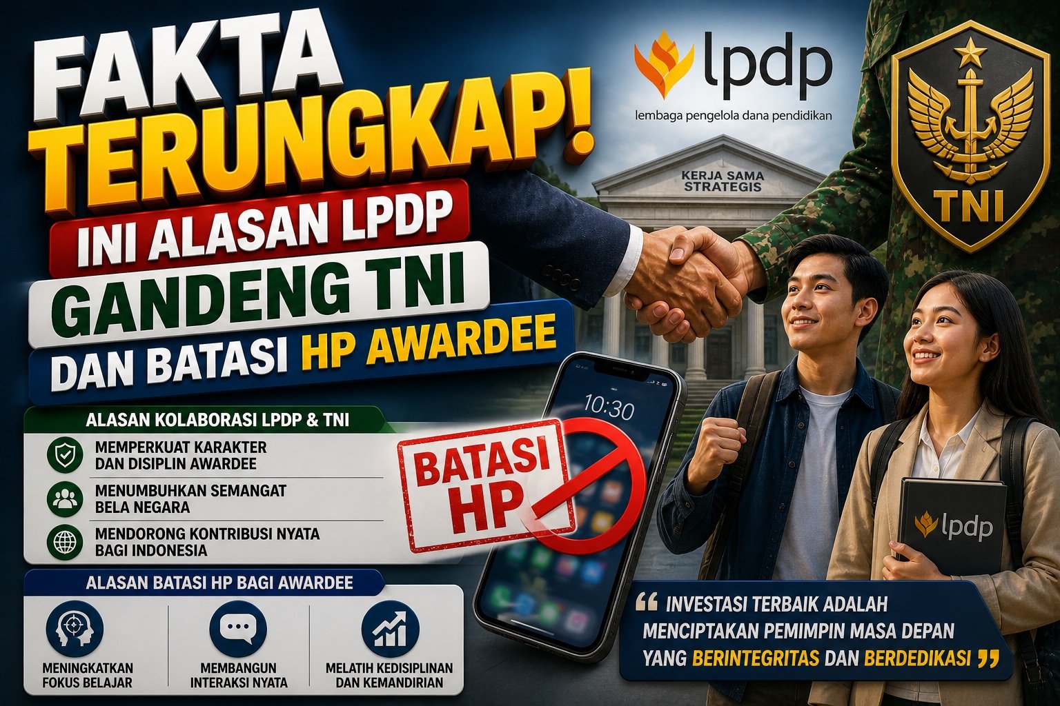 Fakta Terungkap! Ini Alasan LPDP Gandeng TNI dan Batasi HP Awardee