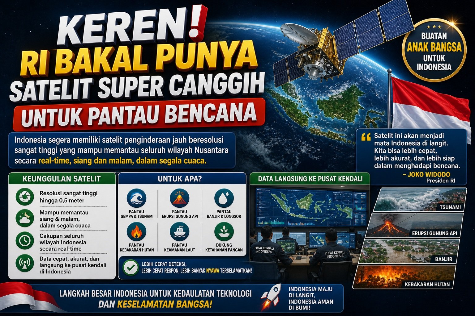 Keren! RI Bakal Punya Satelit Super Canggih untuk Pantau Bencana
