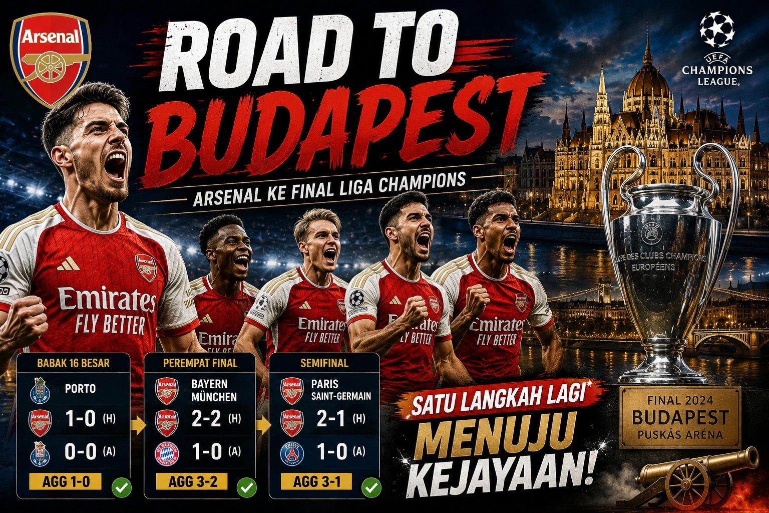 Arsenal ke Final Liga Champions Tanpa Kalah, Haters Langsung Panas!