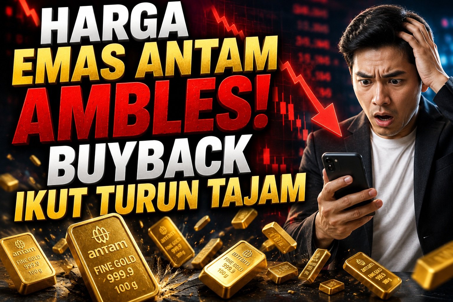 Harga Emas Antam Ambles! Buyback Ikut Turun Tajam