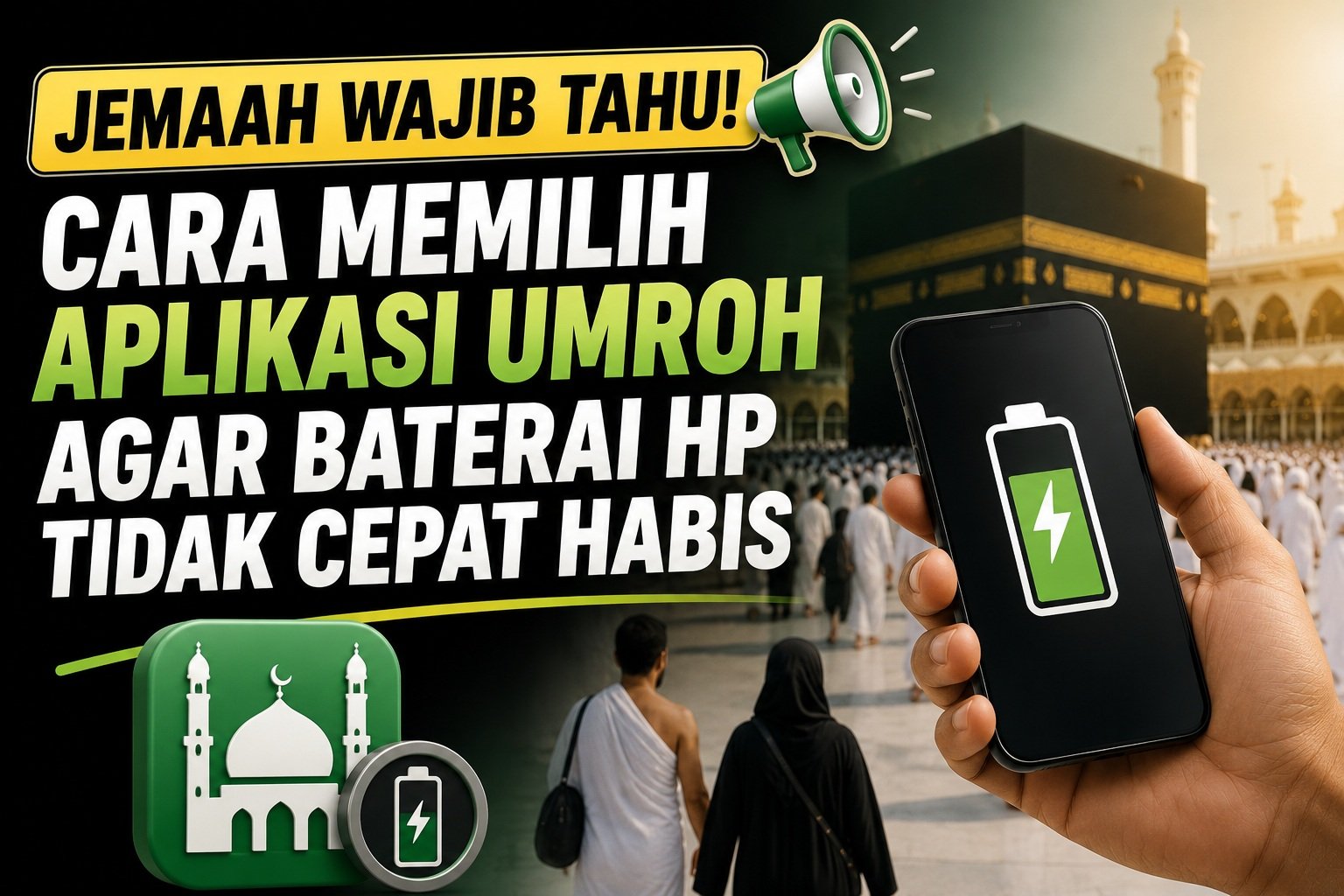 Jemaah Wajib Tahu! Cara Memilih Aplikasi Umroh agar baterai HP Tidak Cepat Habis