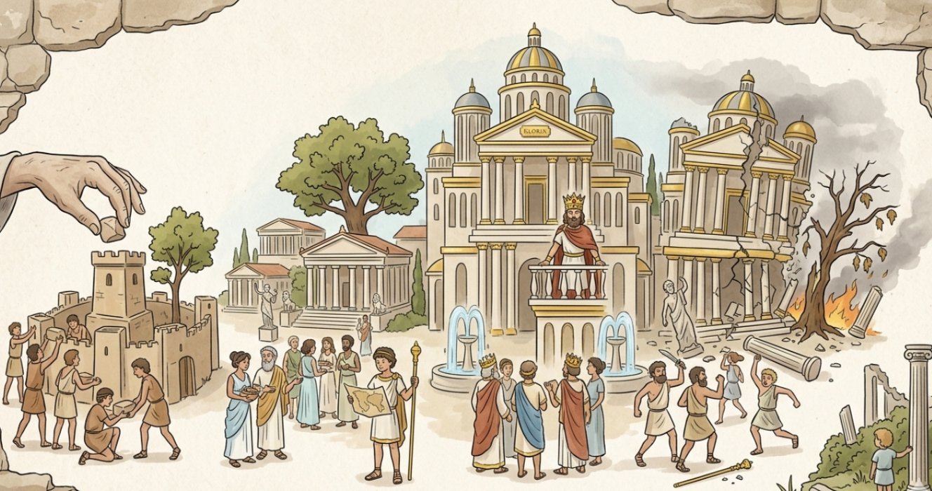 The Cycles of History: Mengapa Peradaban Selalu Runtuh Tepat Saat Mereka Merasa Berada di Puncak Kejayaan
