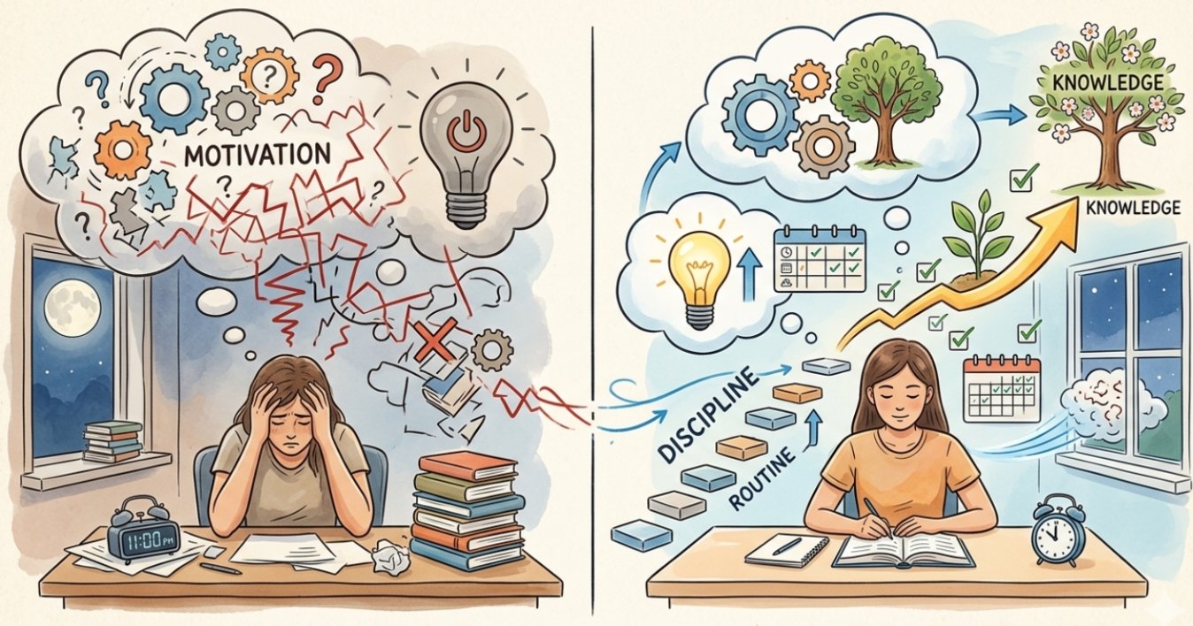 Cara Membangun Rutinitas Belajar Tanpa Harus Menunggu Datangnya Motivasi