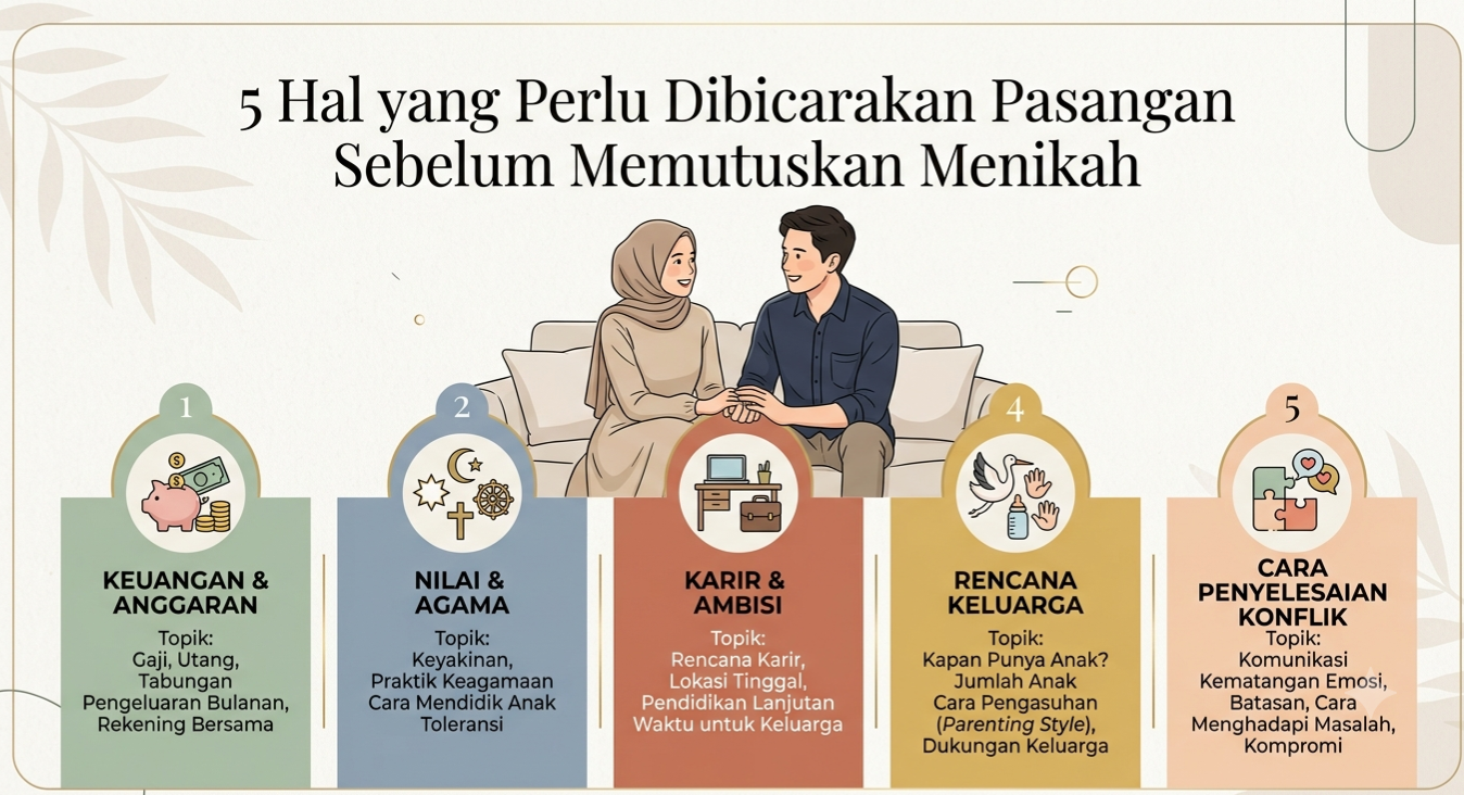 5 Hal yang Perlu Dibicarakan Pasangan Sebelum Memutuskan Menikah