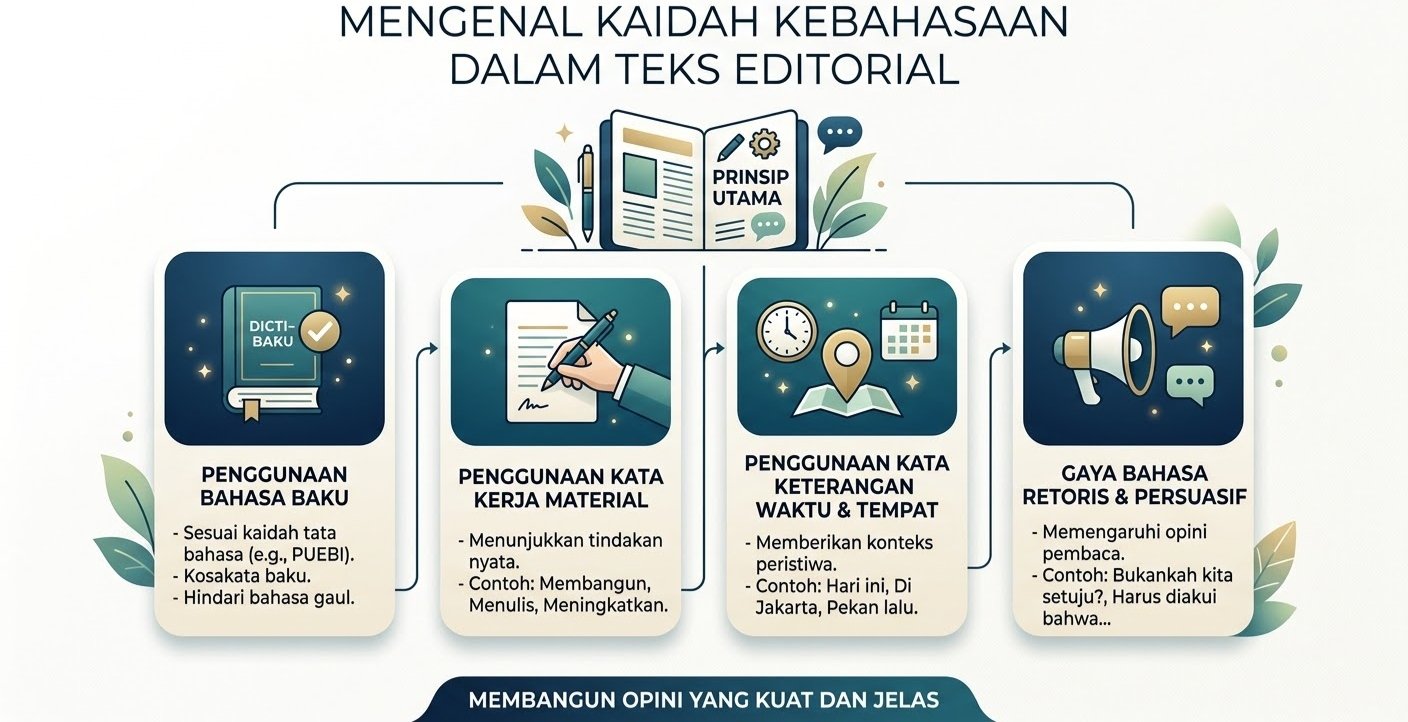 Mengenal Kaidah Kebahasaan dalam Teks Editorial