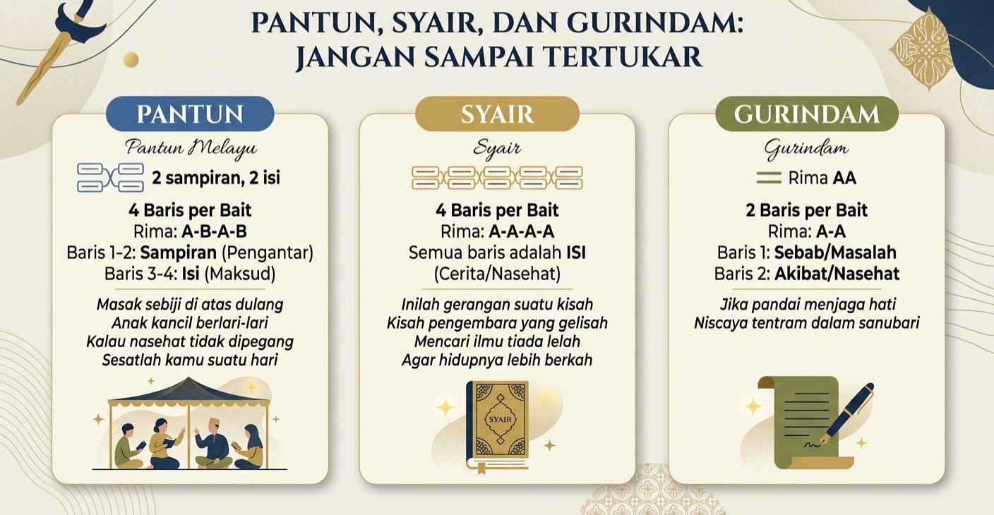 Pantun, Syair, dan Gurindam: Jangan Sampai Tertukar