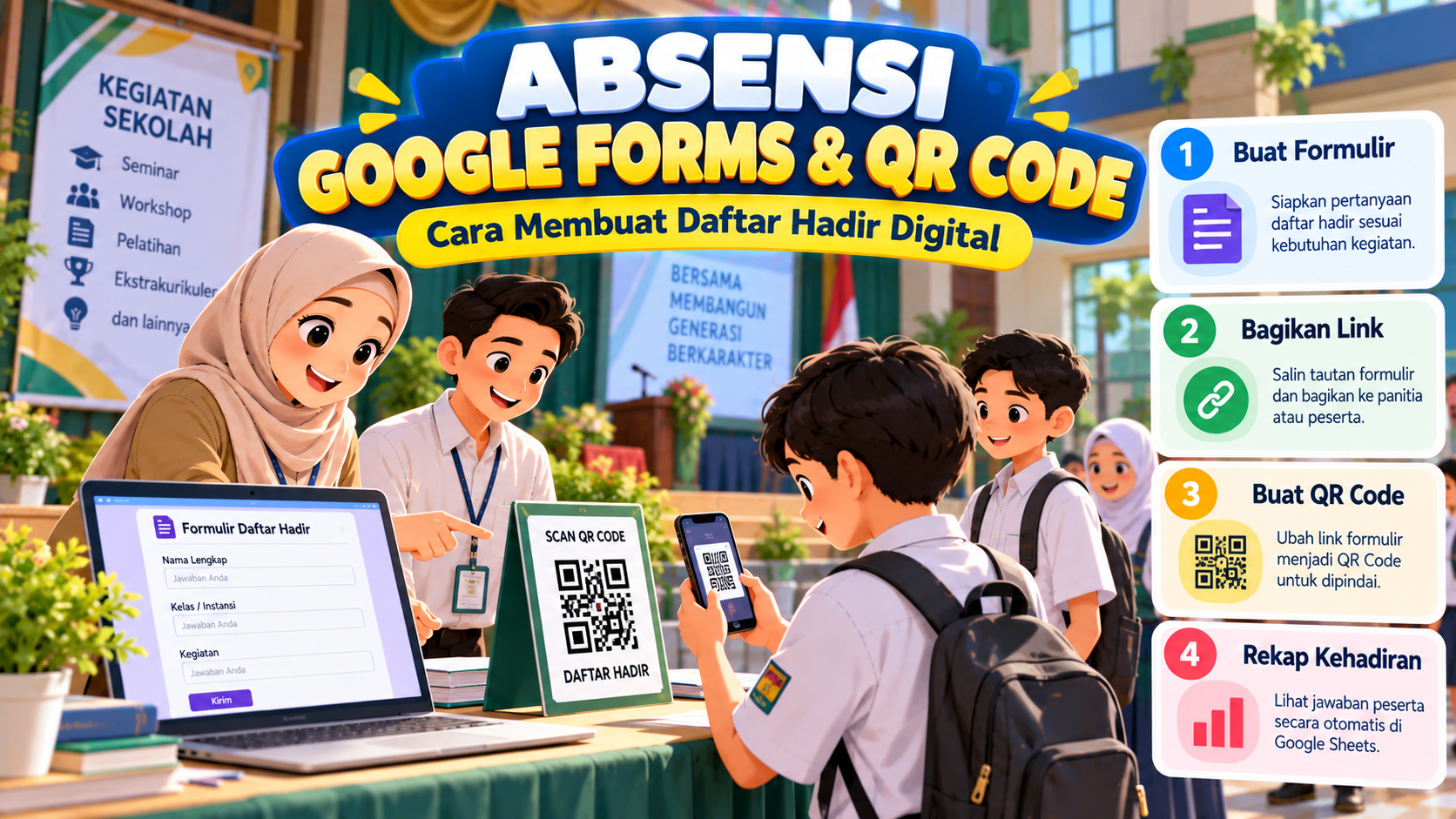 Cara Membuat Daftar Hadir dengan Google Forms dan QR Code untuk Kegiatan Sekolah