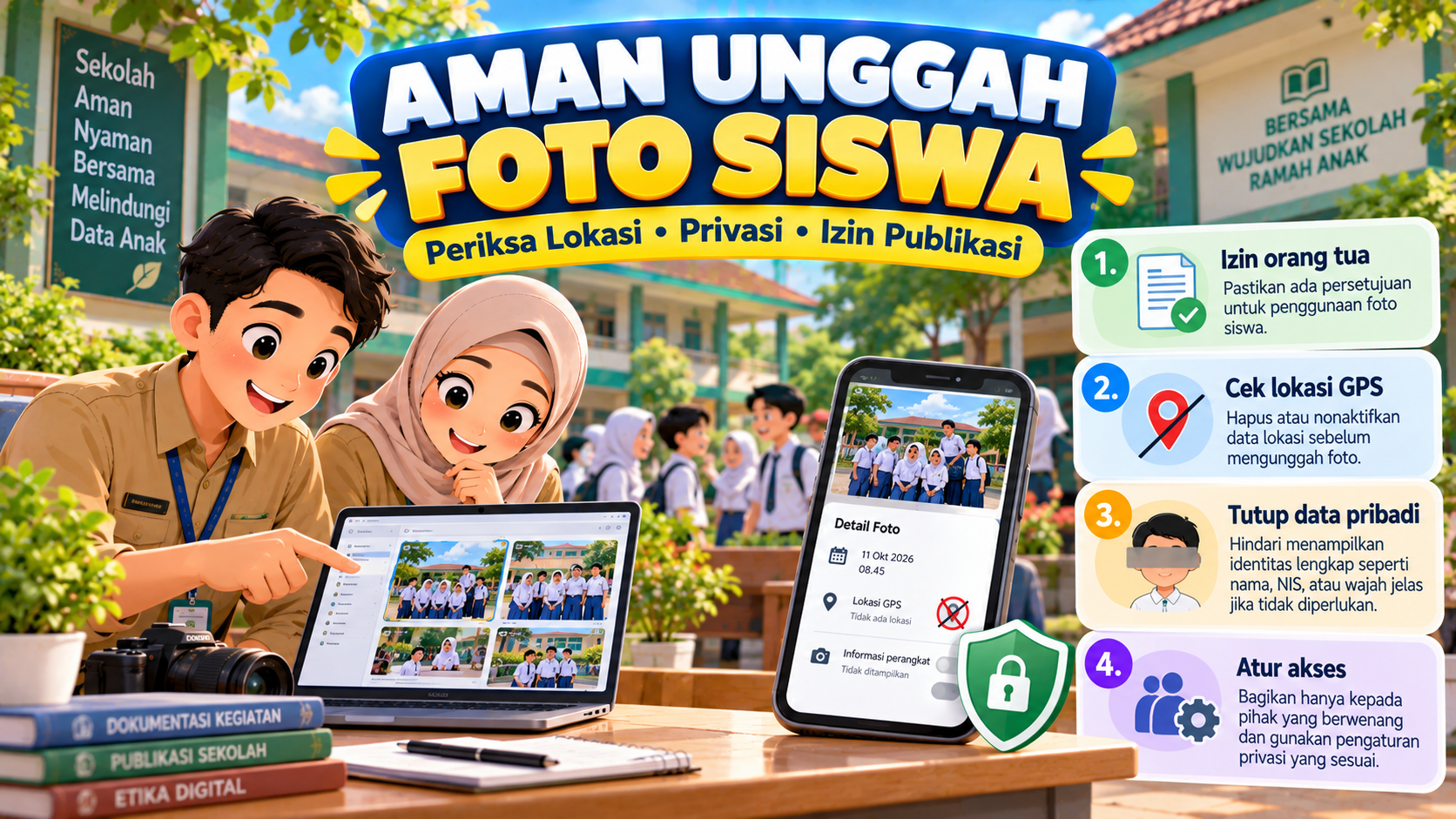 Sebelum Mengunggah Foto Siswa, Periksa Data Lokasi dan Privasi dengan Cara Ini