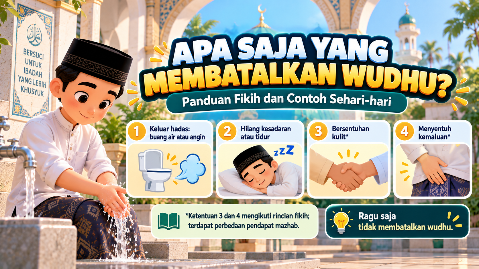Apa Saja yang Membatalkan Wudhu? Penjelasan Lengkap Beserta Contohnya