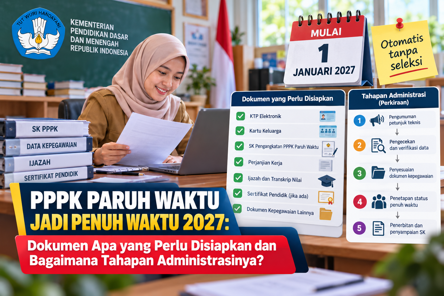 PPPK Paruh Waktu Jadi Penuh Waktu 2027: Dokumen Apa yang Perlu Disiapkan dan Bagaimana Tahapan Administrasinya?