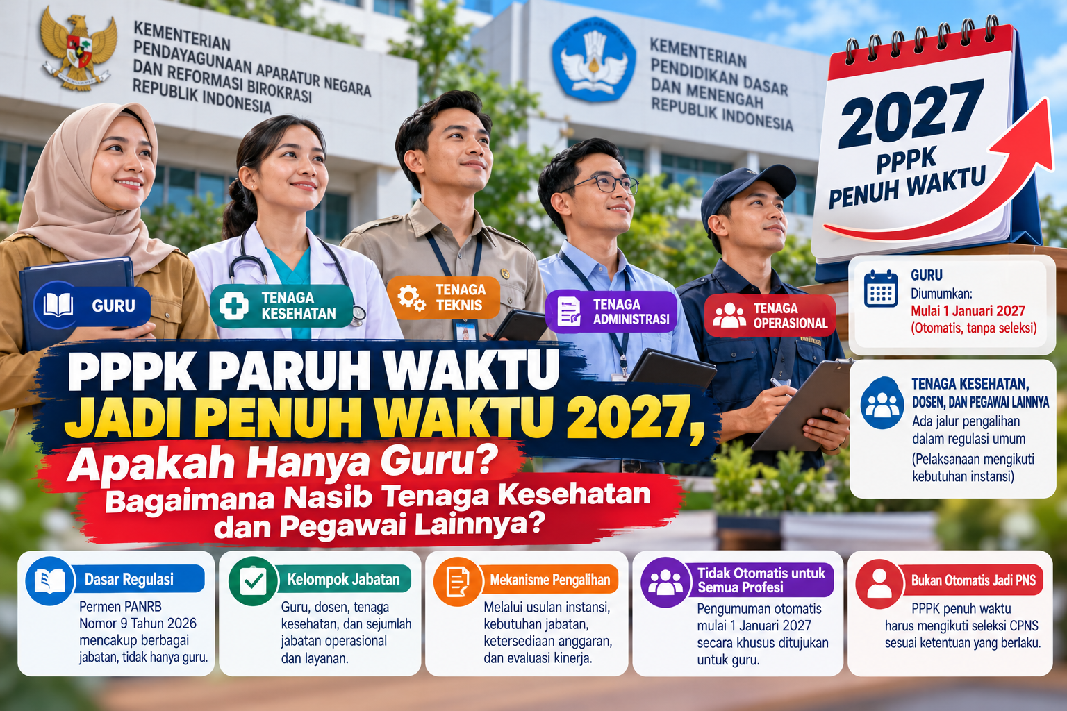 PPPK Paruh Waktu Jadi Penuh Waktu 2027, Apakah Hanya Guru? Bagaimana Nasib Tenaga Kesehatan dan Pegawai Lainnya?