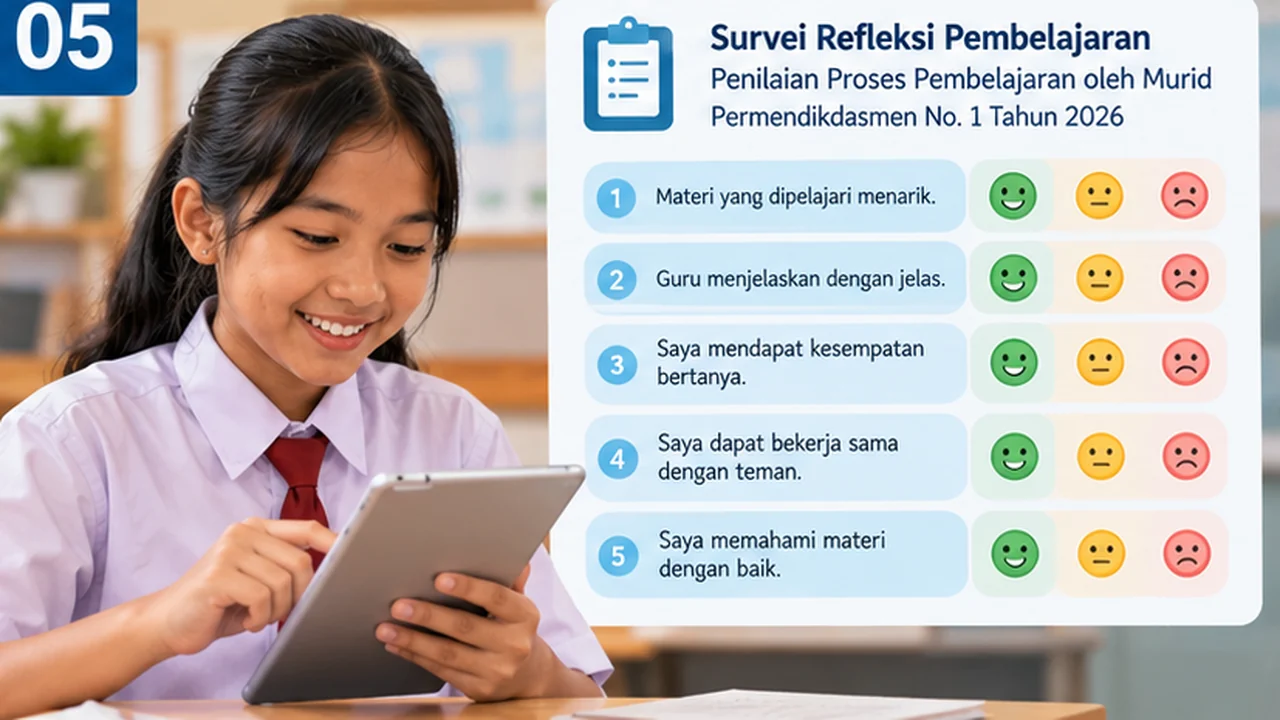 Penilaian Proses Pembelajaran oleh Murid Menurut Permendikdasmen 1 Tahun 2026: Contoh Survei Refleksi