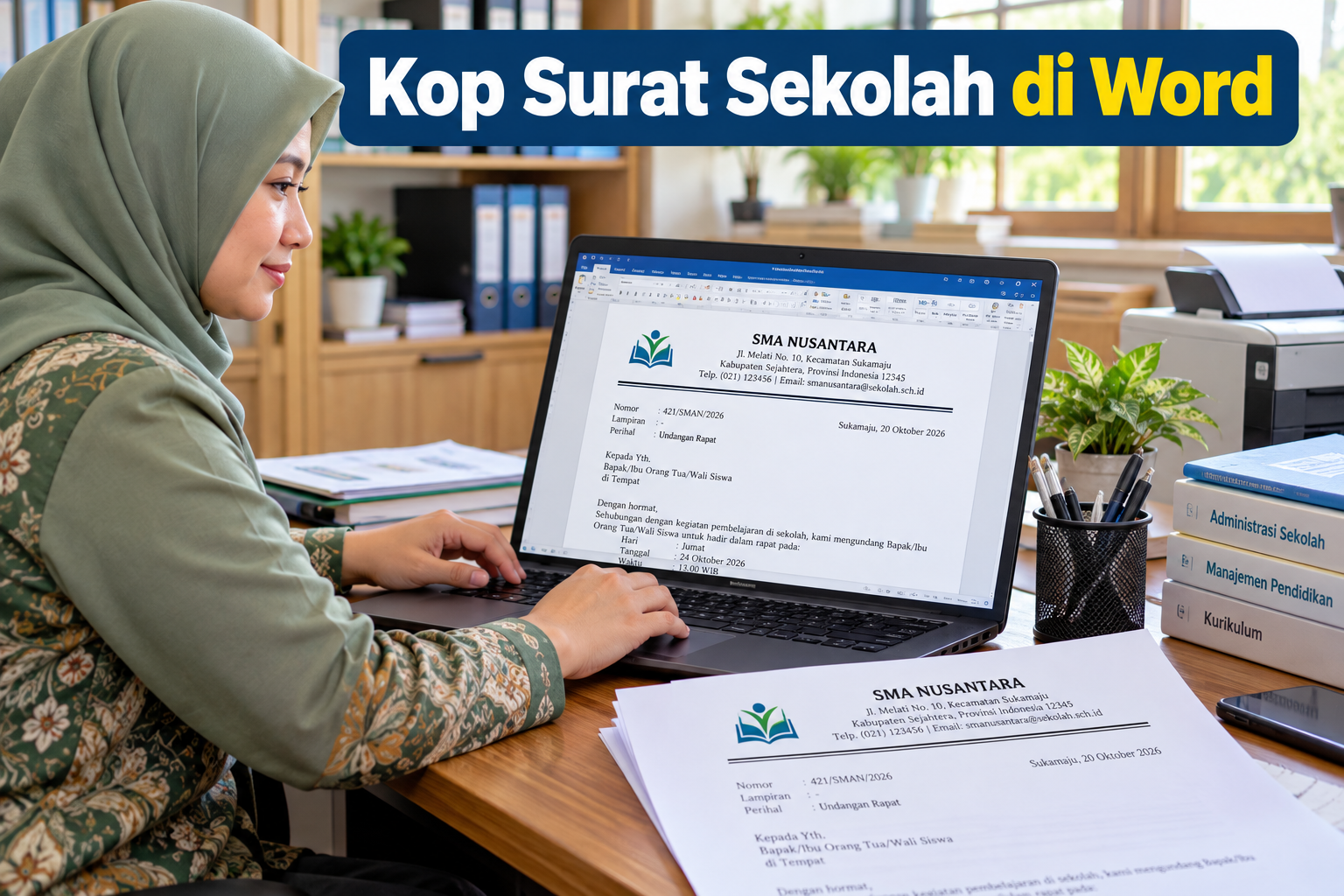 Cara Membuat Kop Surat Sekolah di Word agar Rapi dan Tidak Bergeser