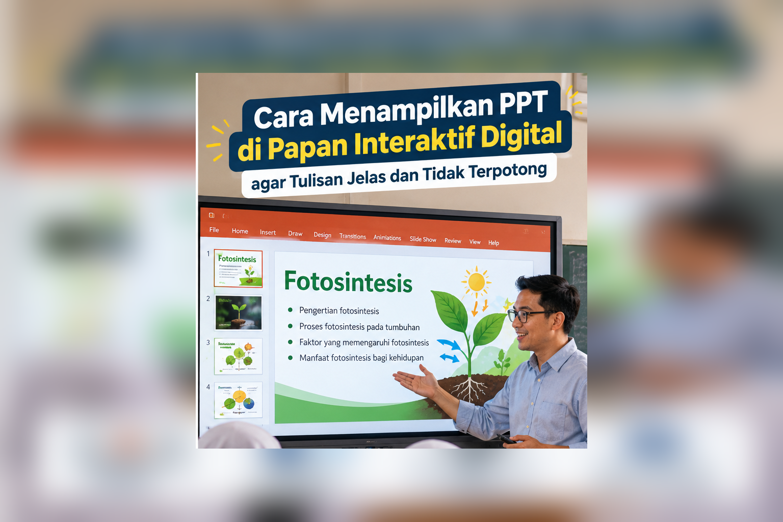 Cara Menampilkan PPT di Papan Interaktif Digital agar Tulisan Jelas dan Tidak Terpotong