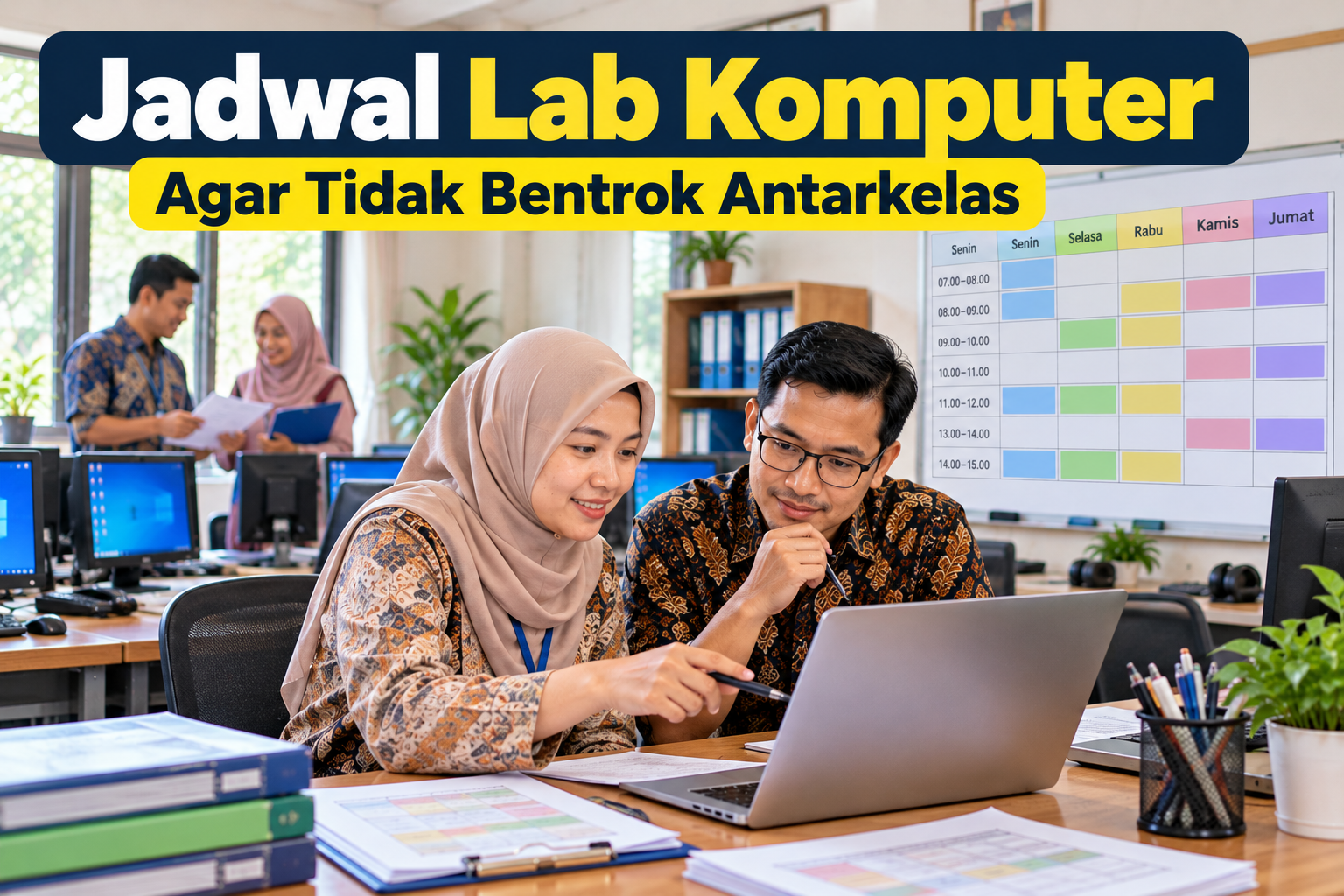 Cara Menyusun Jadwal Penggunaan Laboratorium Komputer agar Tidak Bentrok Antarkelas.