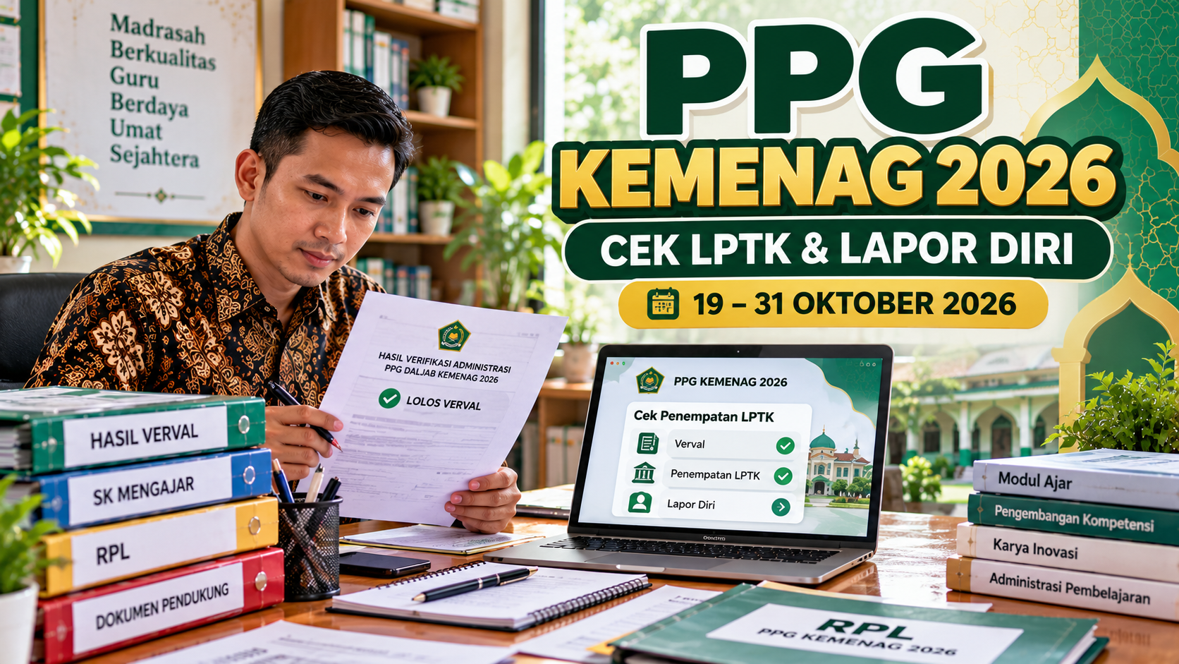 Lolos Verval PPG Kemenag 2026? Begini Cara Cek LPTK dan Melakukan Lapor Diri