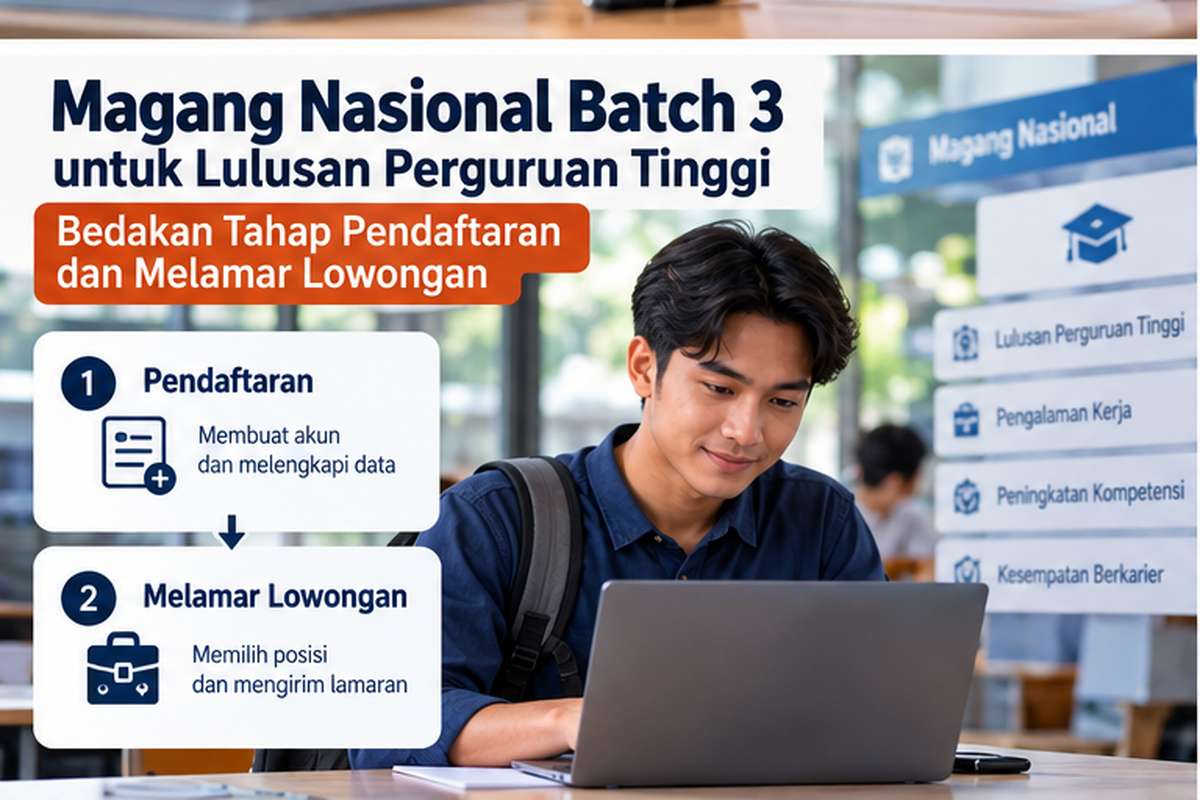 Magang Nasional Batch 3 untuk Lulusan Perguruan Tinggi: Bedakan Tahap Pendaftaran dan Melamar Lowongan