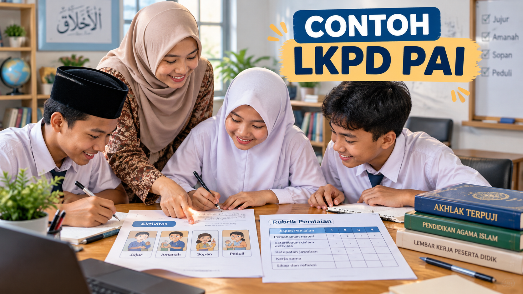 Contoh LKPD PAI tentang Akhlak Terpuji, Lengkap dengan Aktivitas dan Rubrik Penilaian
