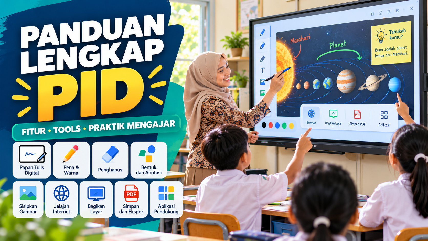 Panduan Lengkap Menggunakan Papan Interaktif Digital (PID) untuk Guru, dari Tools hingga Pembelajaran Interaktif