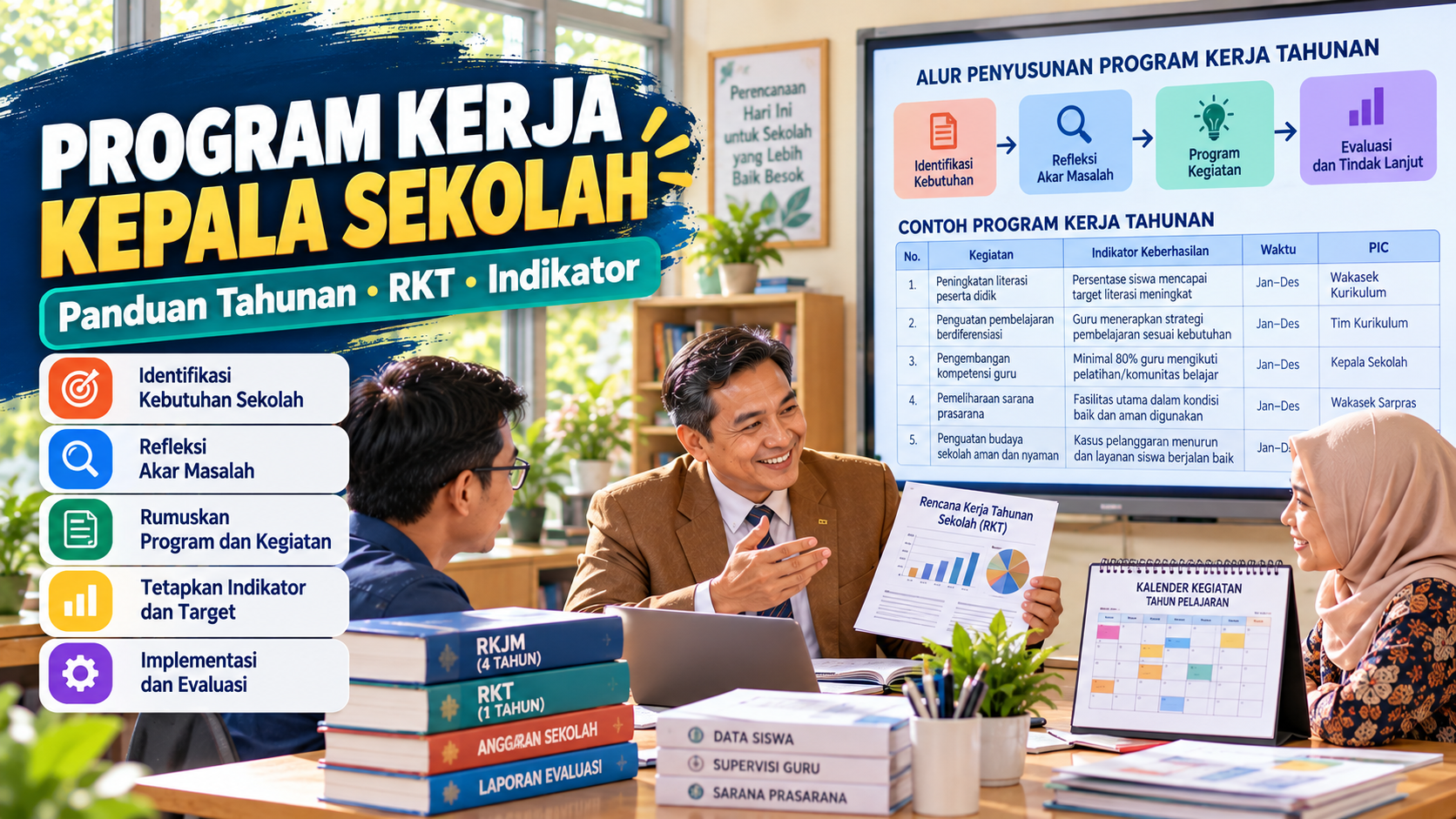 Cara Menyusun Program Kerja Kepala Sekolah Tahunan, Lengkap dengan Contoh Kegiatan dan Indikator