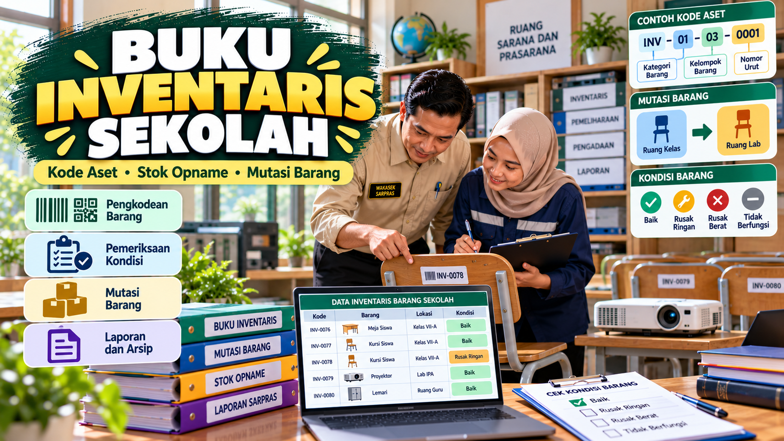 Panduan Membuat Buku Inventaris Barang Sekolah: Kode Aset, Stok Opname, Mutasi, dan Contoh Format