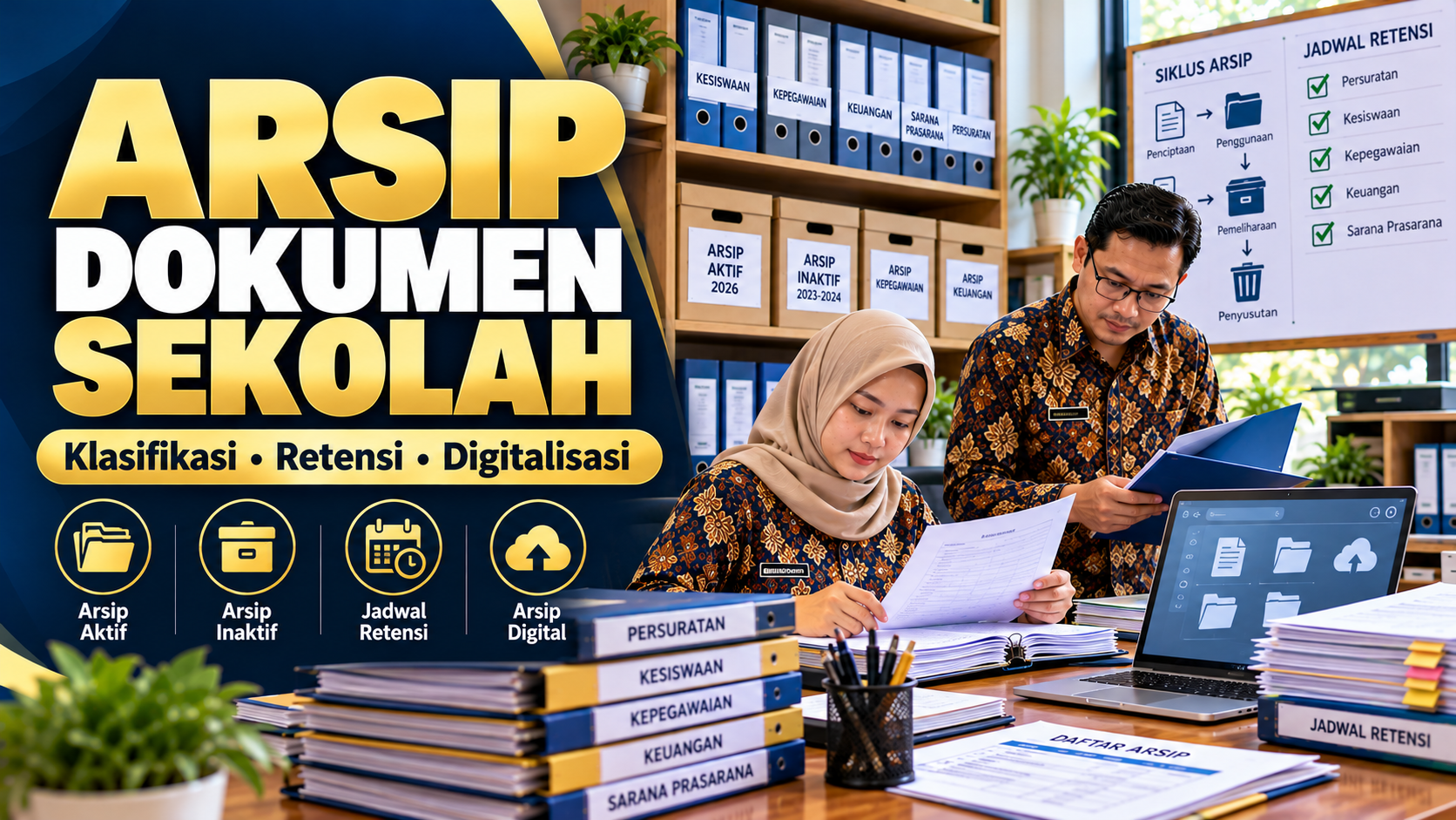 Panduan Pengarsipan Dokumen Sekolah 2026: Klasifikasi, Kode Arsip, Retensi, dan Digitalisasi