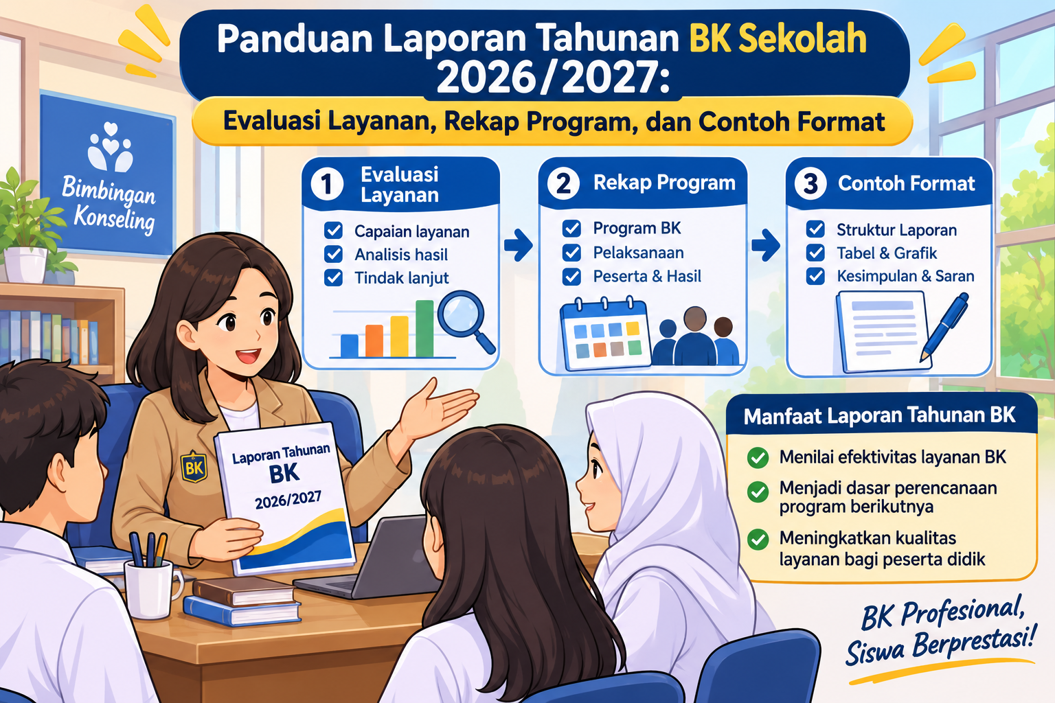 Panduan Laporan Tahunan BK Sekolah 2026/2027: Evaluasi Layanan, Rekap Program, dan Contoh Format