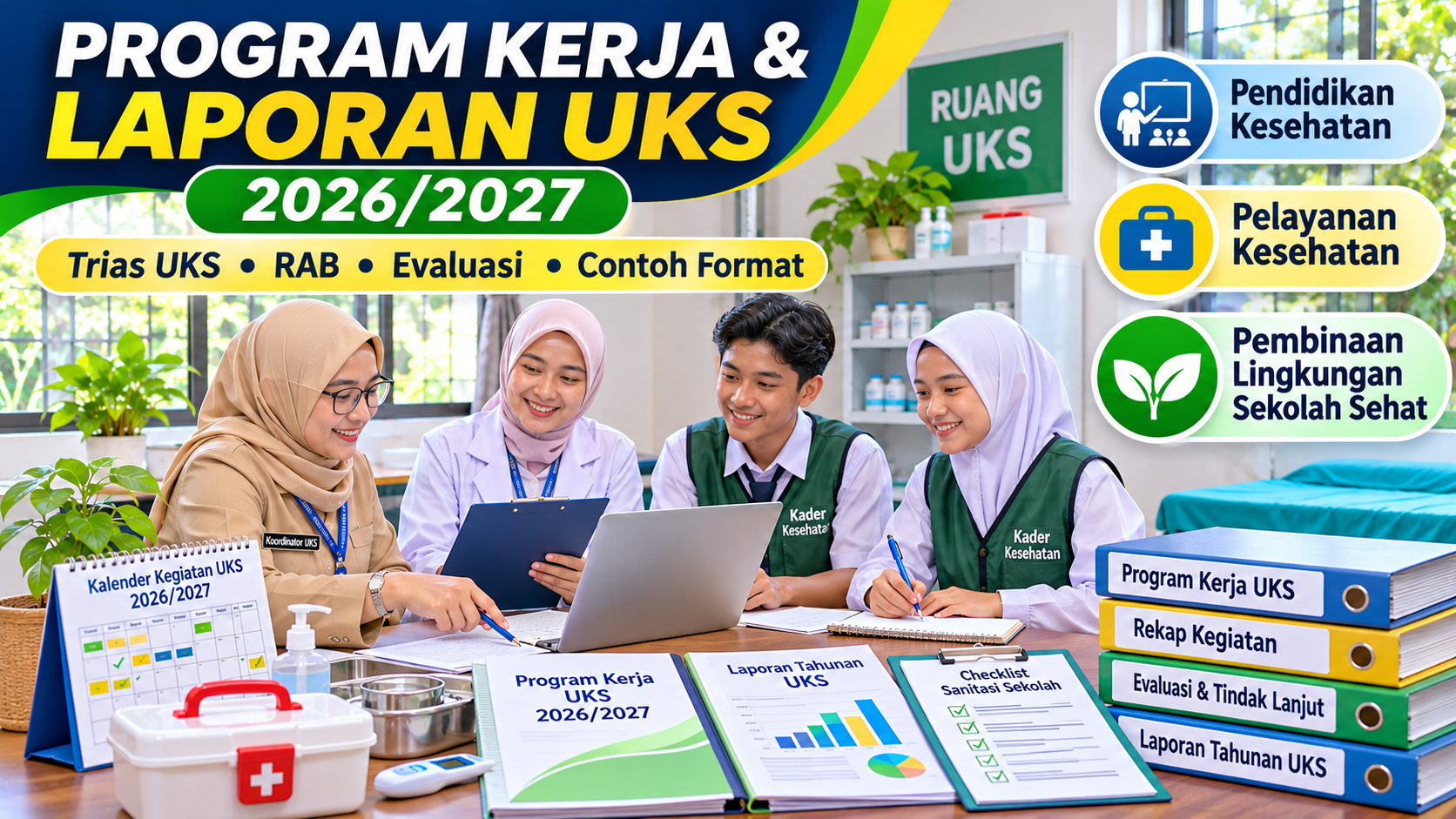 Cara Menyusun Program Kerja dan Laporan Tahunan UKS 2026/2027: Trias UKS, RAB, Evaluasi, dan Contoh Format