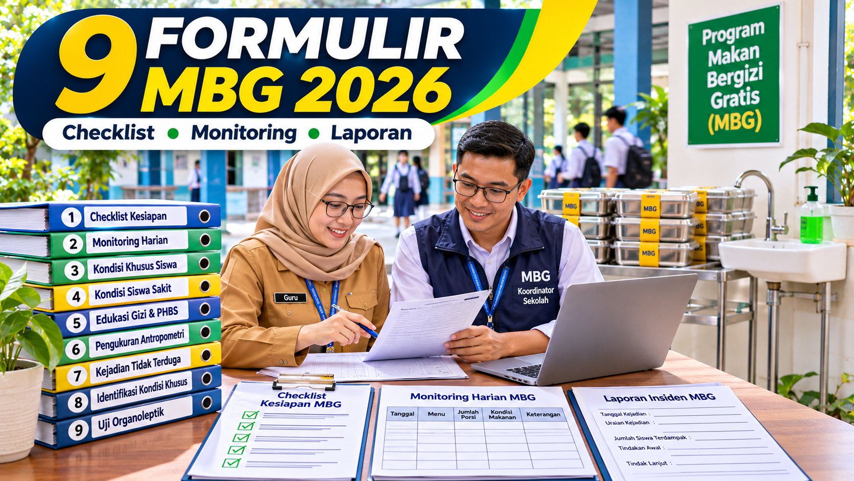 9 Formulir Administrasi MBG Sekolah 2026: Checklist Kesiapan, Monitoring Harian, Laporan Insiden, dan Contoh Pengisian