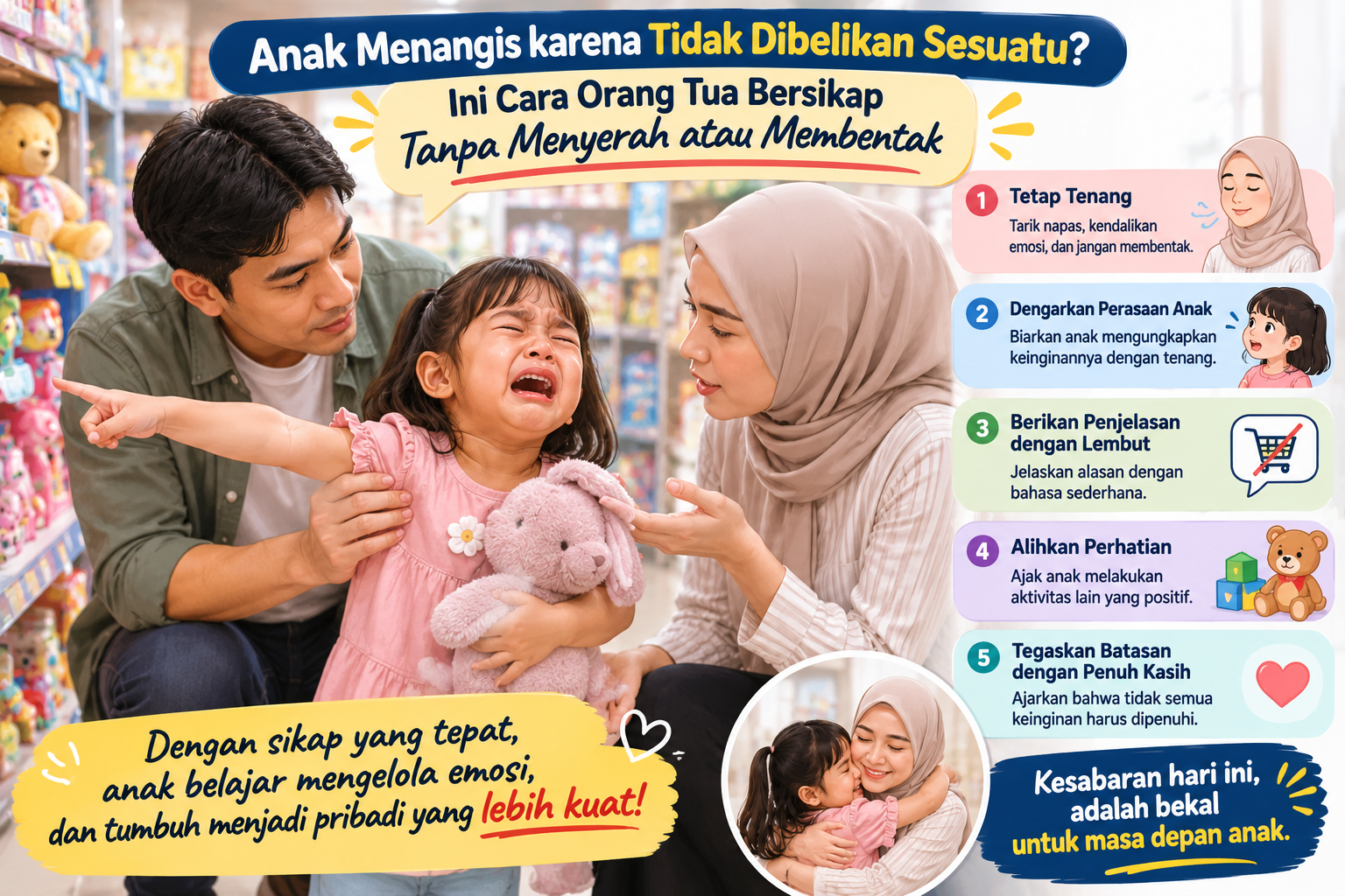 Anak Menangis karena Tidak Dibelikan Sesuatu? Ini Cara Orang Tua Bersikap Tanpa Menyerah atau Membentak